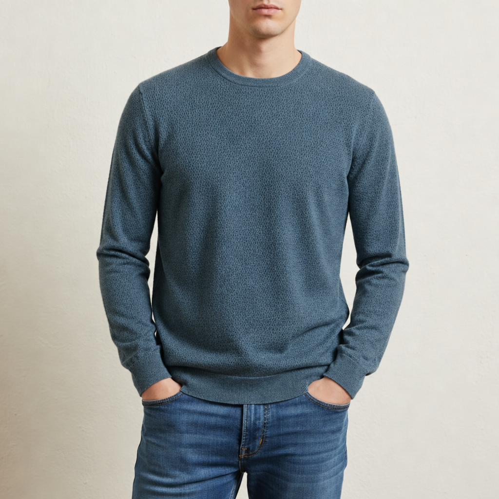 Bilbao Textured Knit Sweater in Blue