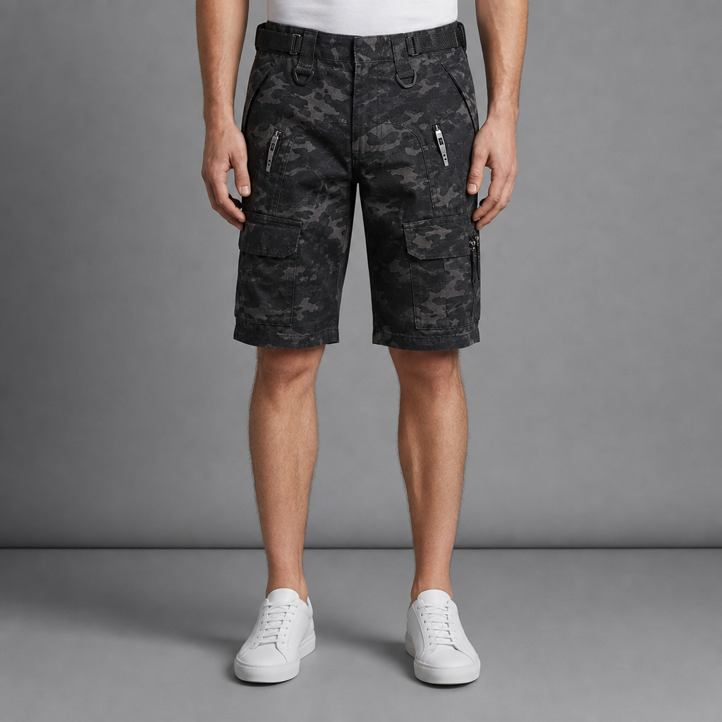 Verona Tactical Camo Cargo Shorts in Gray