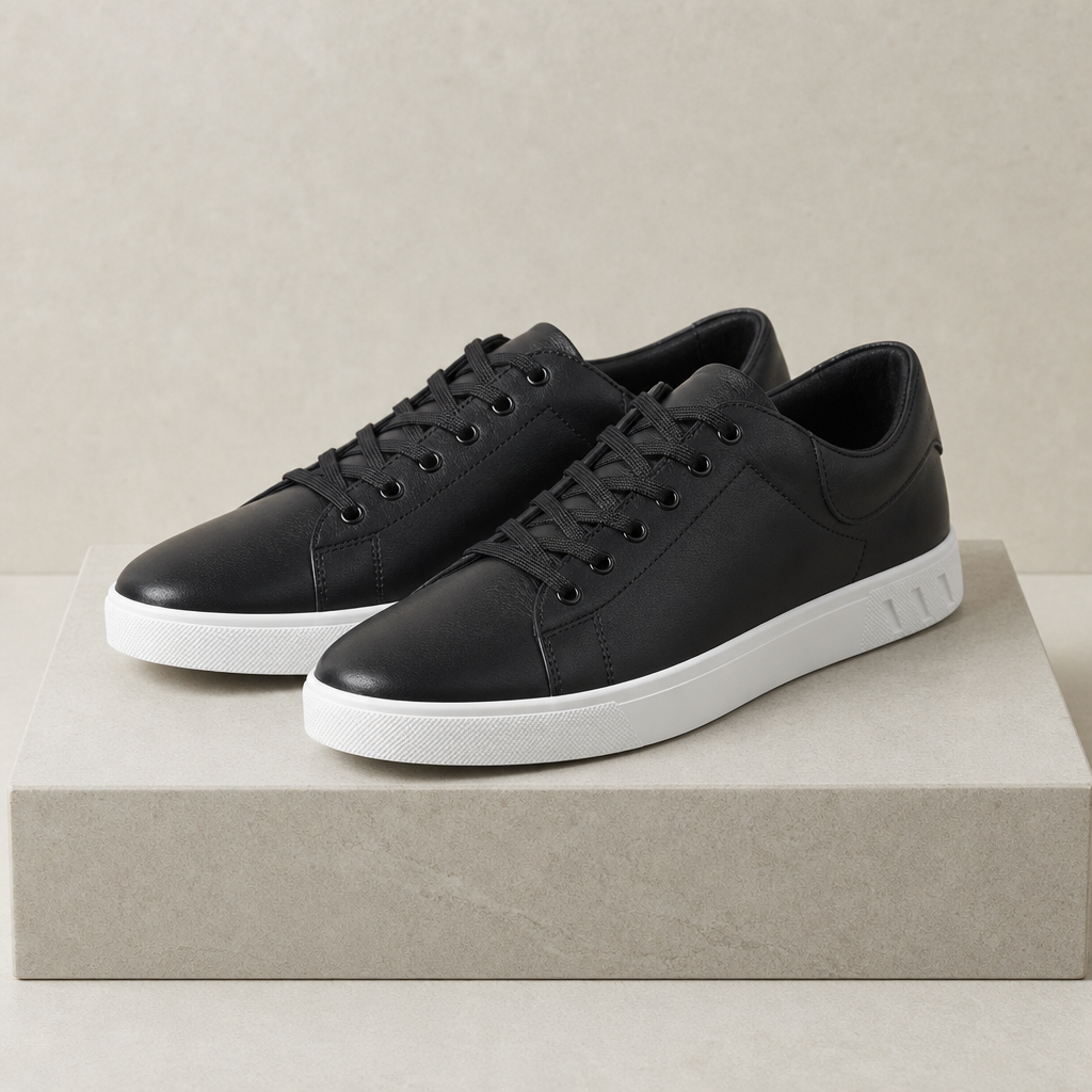 Kakopetria Leather Casual Sneakers in Black