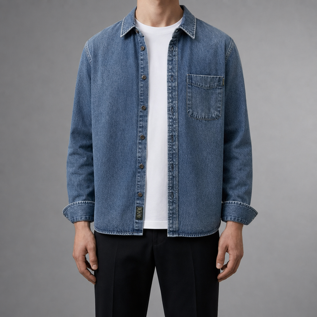 Merano Vintage Wash Denim Shirt in Blue