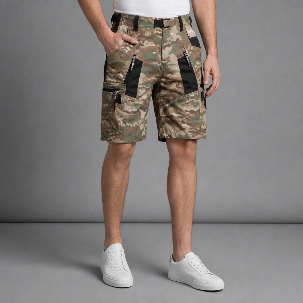 Verona Tactical Camo Cargo Shorts in Brown
