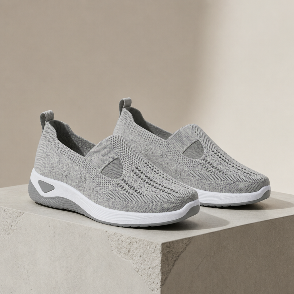 Mantova Orthopedic Knit Sneakers in Gray