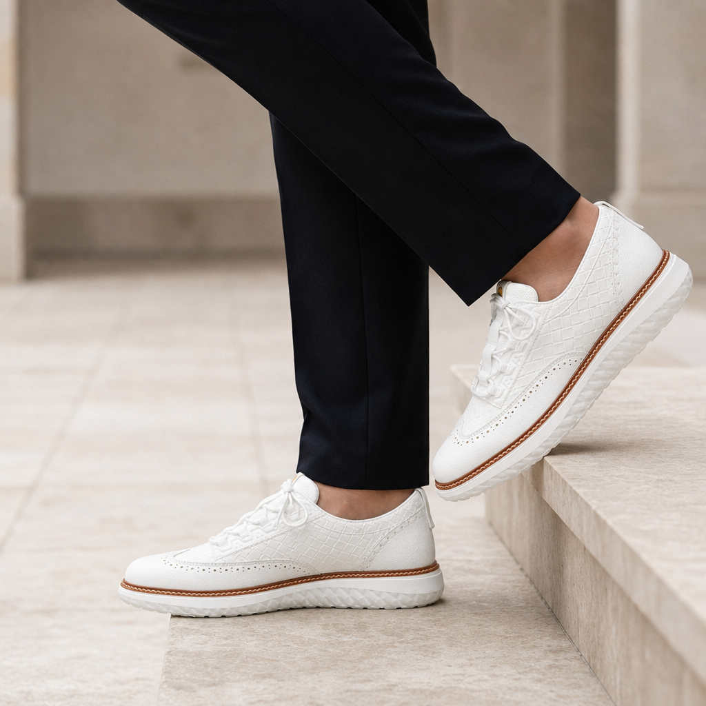 Vence Leather Oxford Sneakers in White