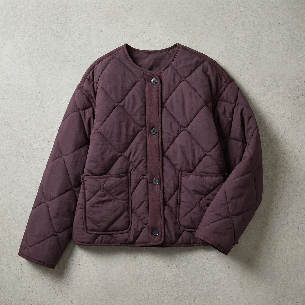 Valcorra Diamond Quilted Jacket in Purple