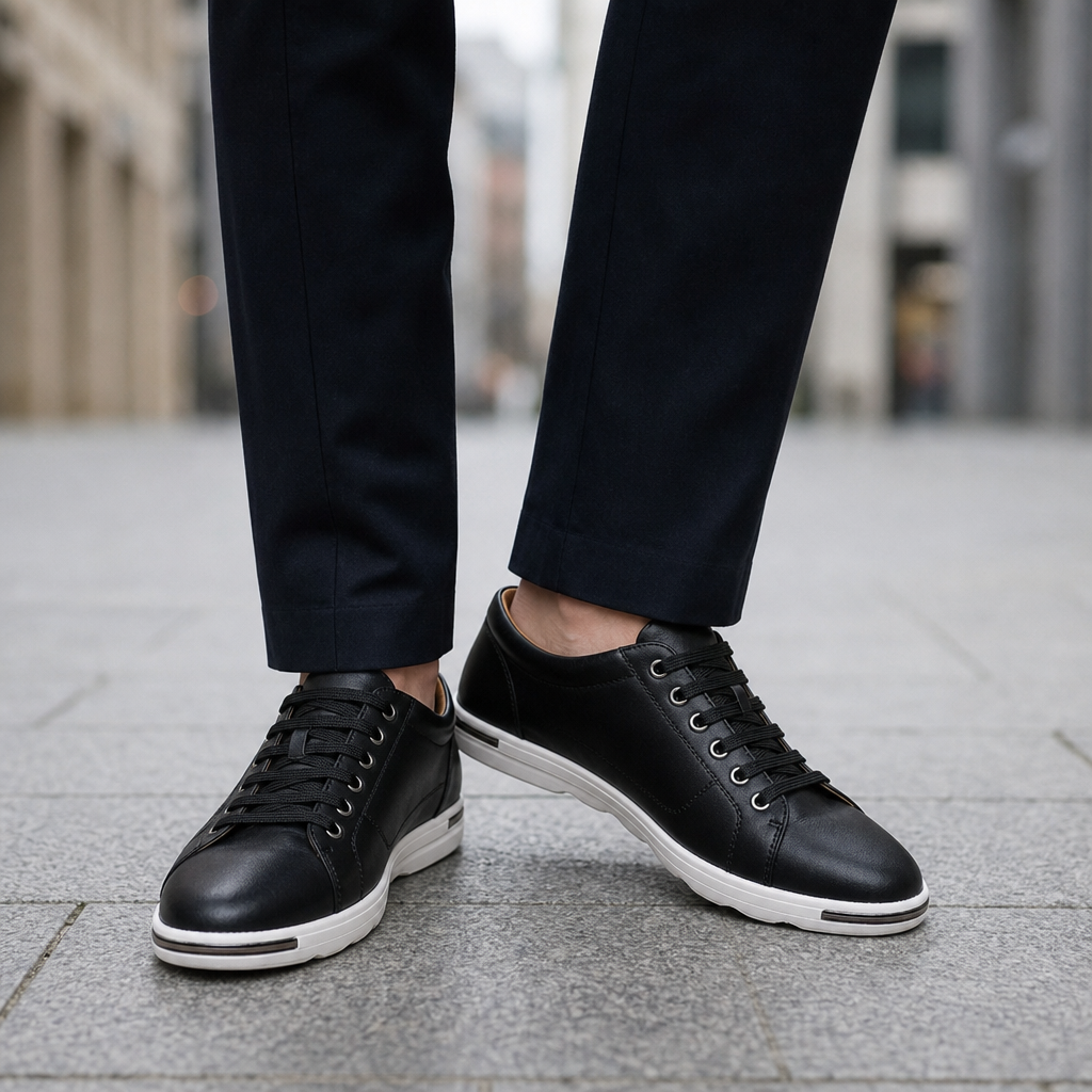 Oviedo Leather Casual Sneakers in Black