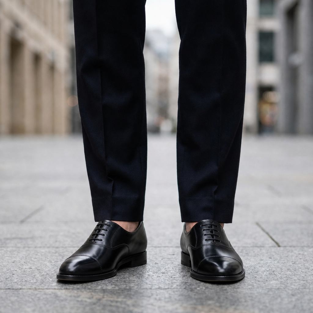 Paphos Cap Toe Oxford Shoes in Black