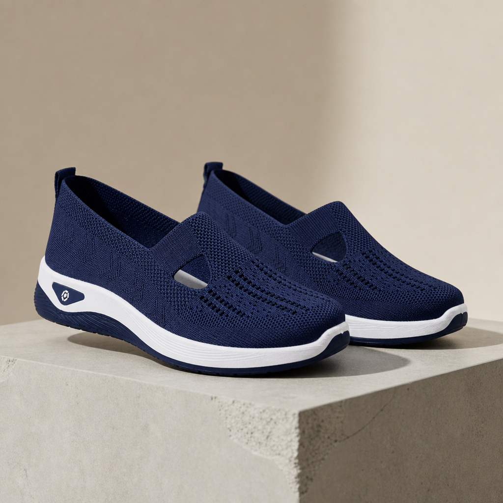 Mantova Orthopedic Knit Sneakers in Blue