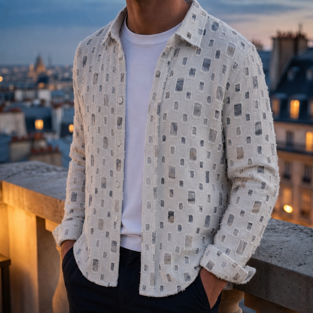 Sorrento Mosaic Print Shirt in Gray