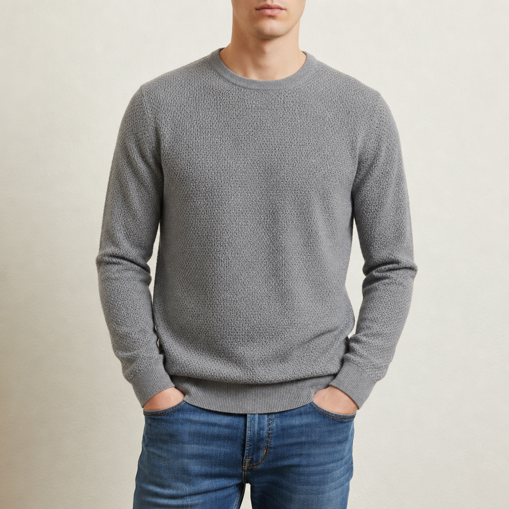 Bilbao Textured Knit Sweater in Gray