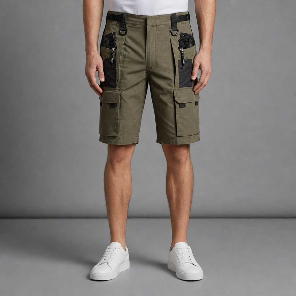 Verona Tactical Camo Cargo Shorts in Green