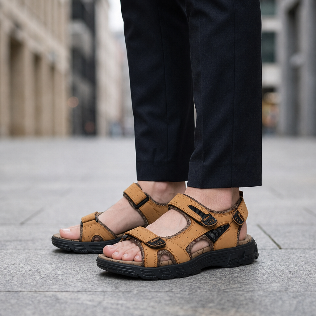 Porquerolles Adjustable Strap Sport Sandals in Yellow