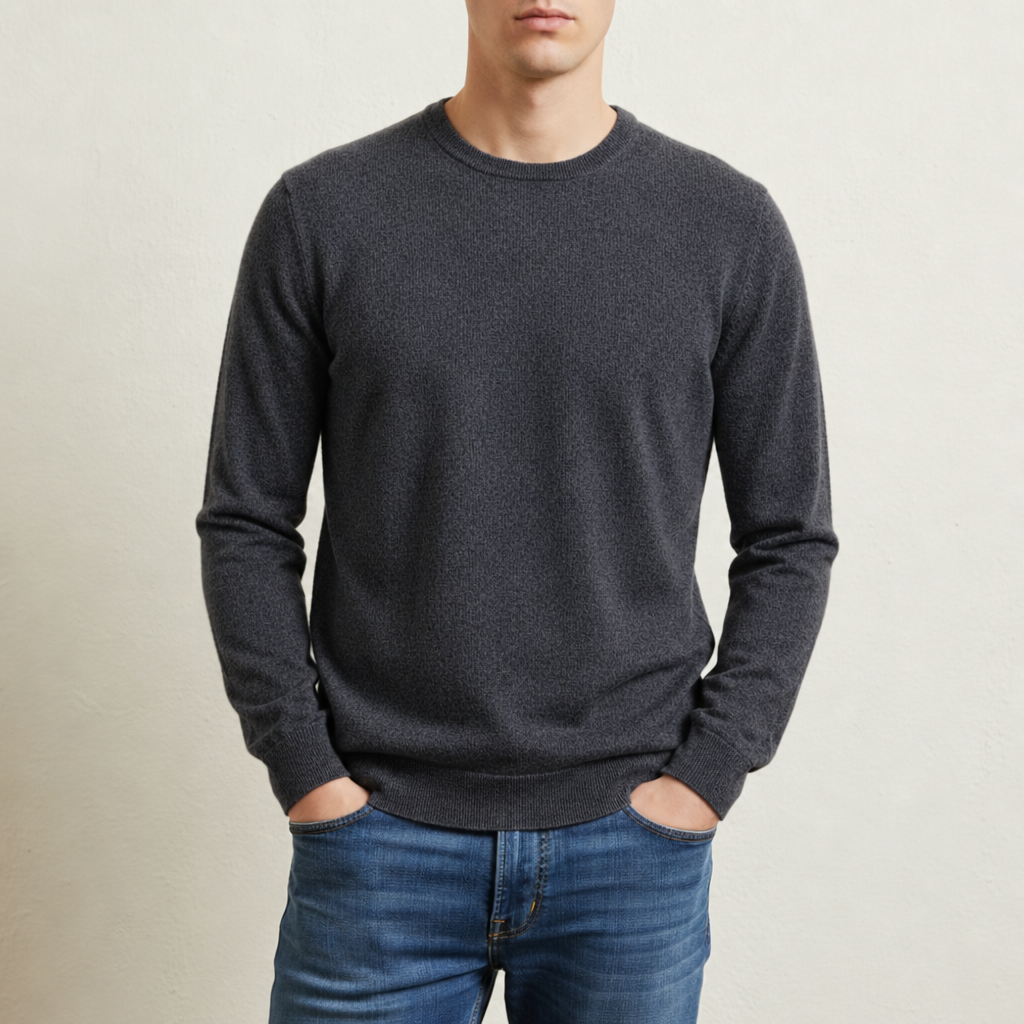 Bilbao Textured Knit Sweater in Dark Gray