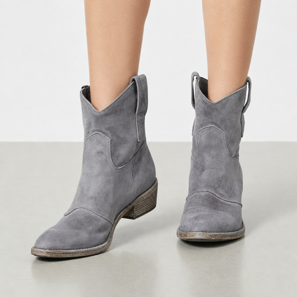 Maratea Vintage Western Booties in Gray