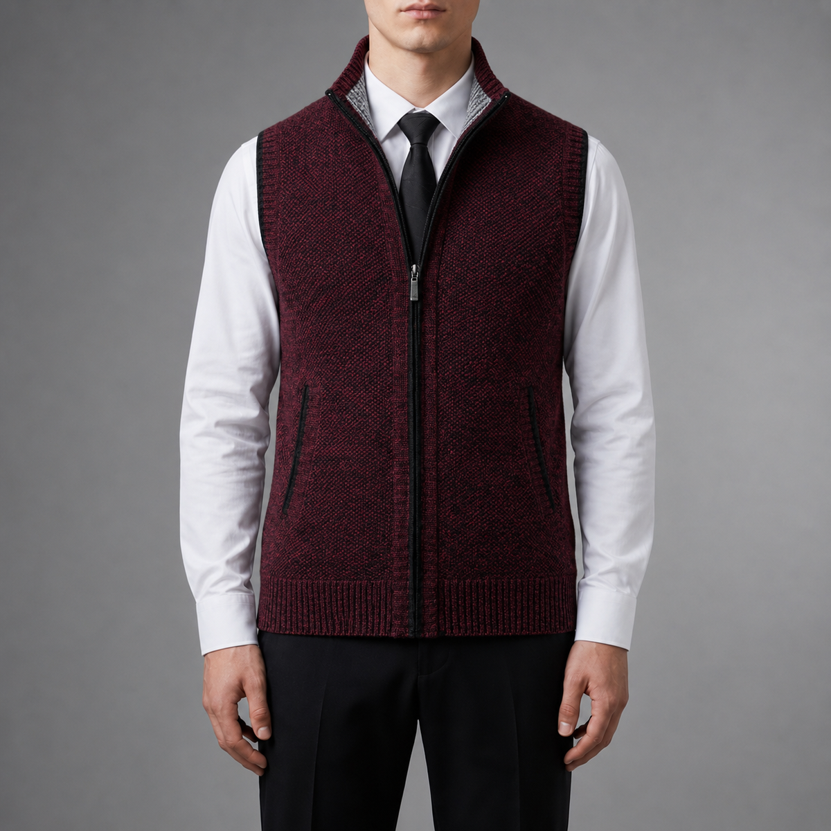 Merano Zip-Up Knit Vest