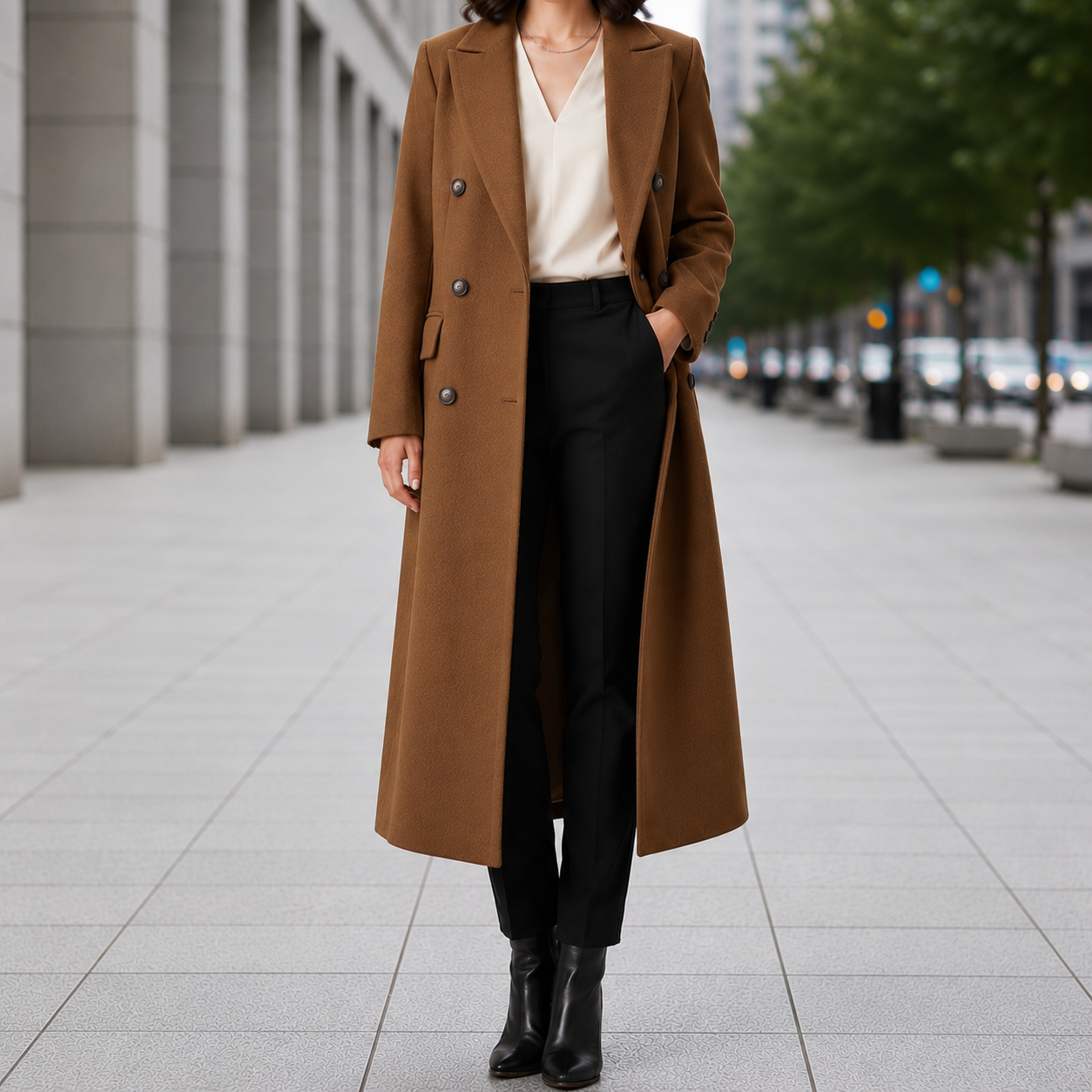 Torino Lapel Collar Button Longline Coat