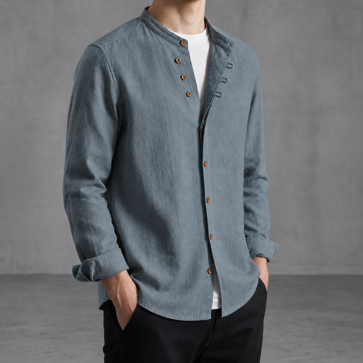 Uzes Mandarin Collar Shirt