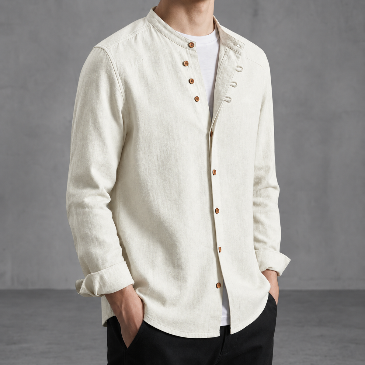 Uzes Mandarin Collar Shirt
