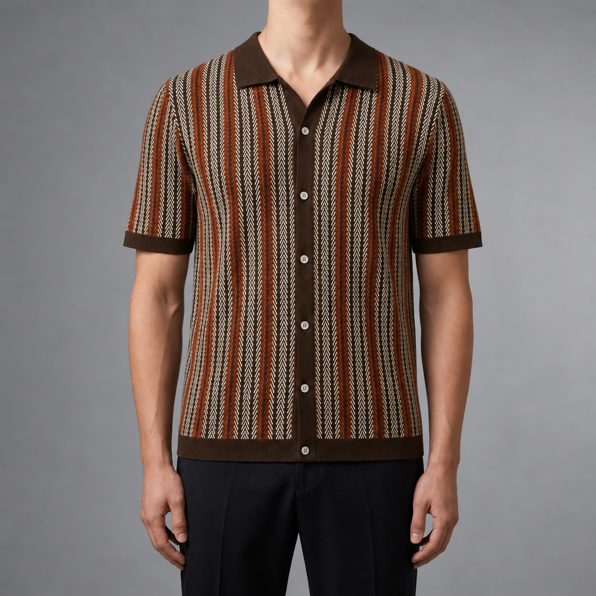 Vence Striped Knit Polo