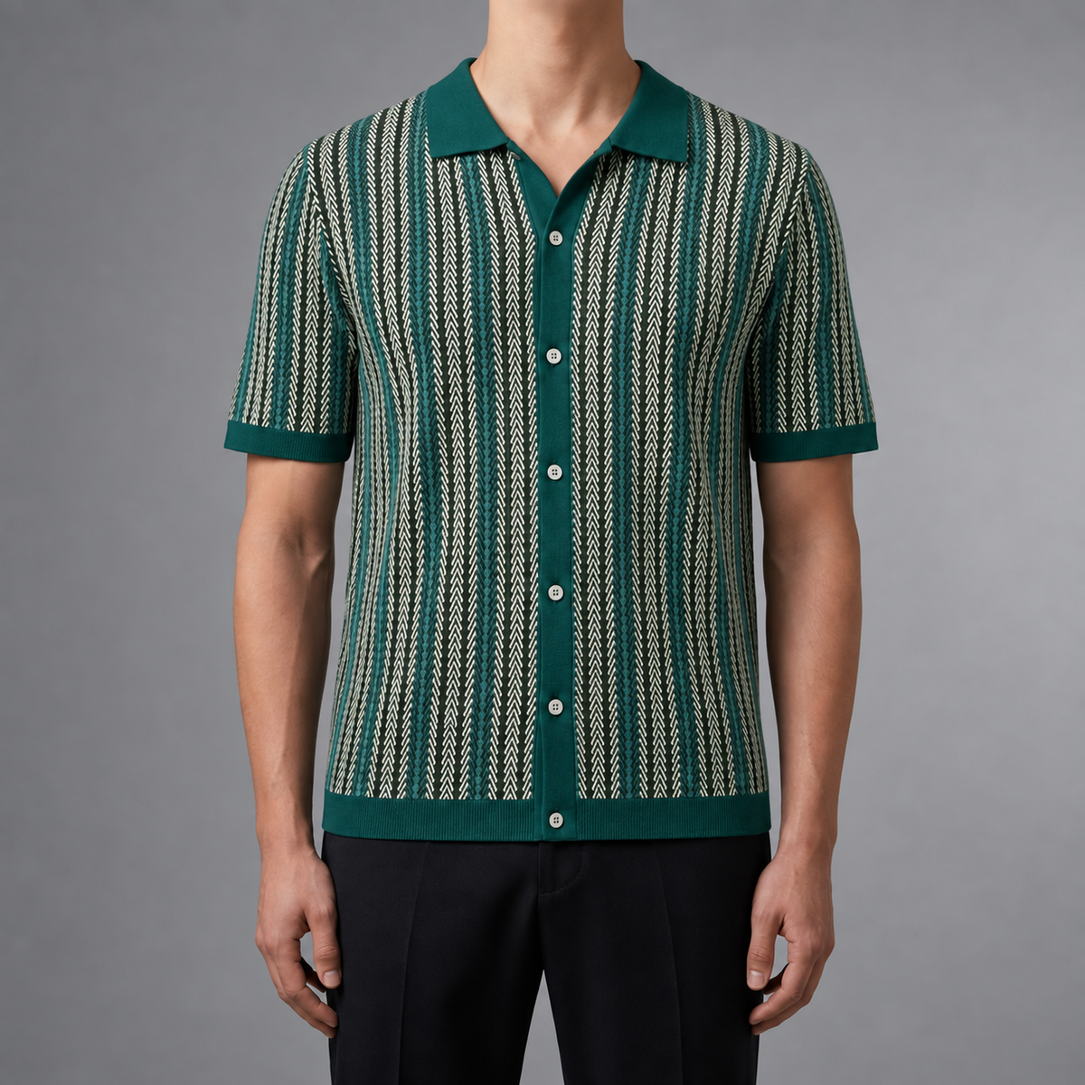 Vence Striped Knit Polo