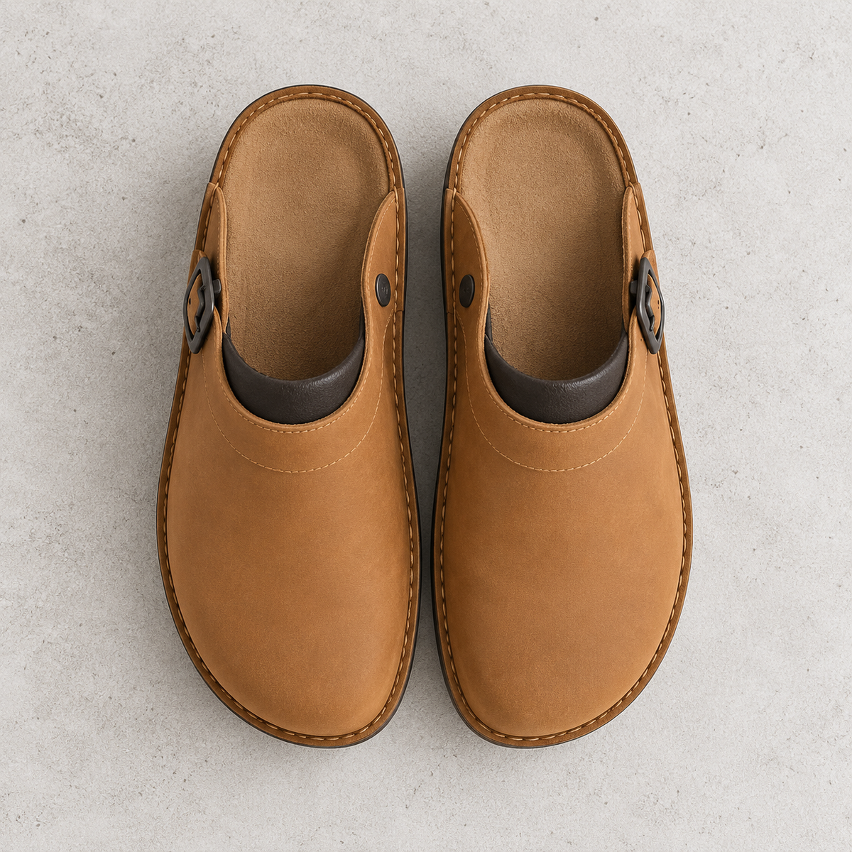 Perpignan Leather Buckle Clogs