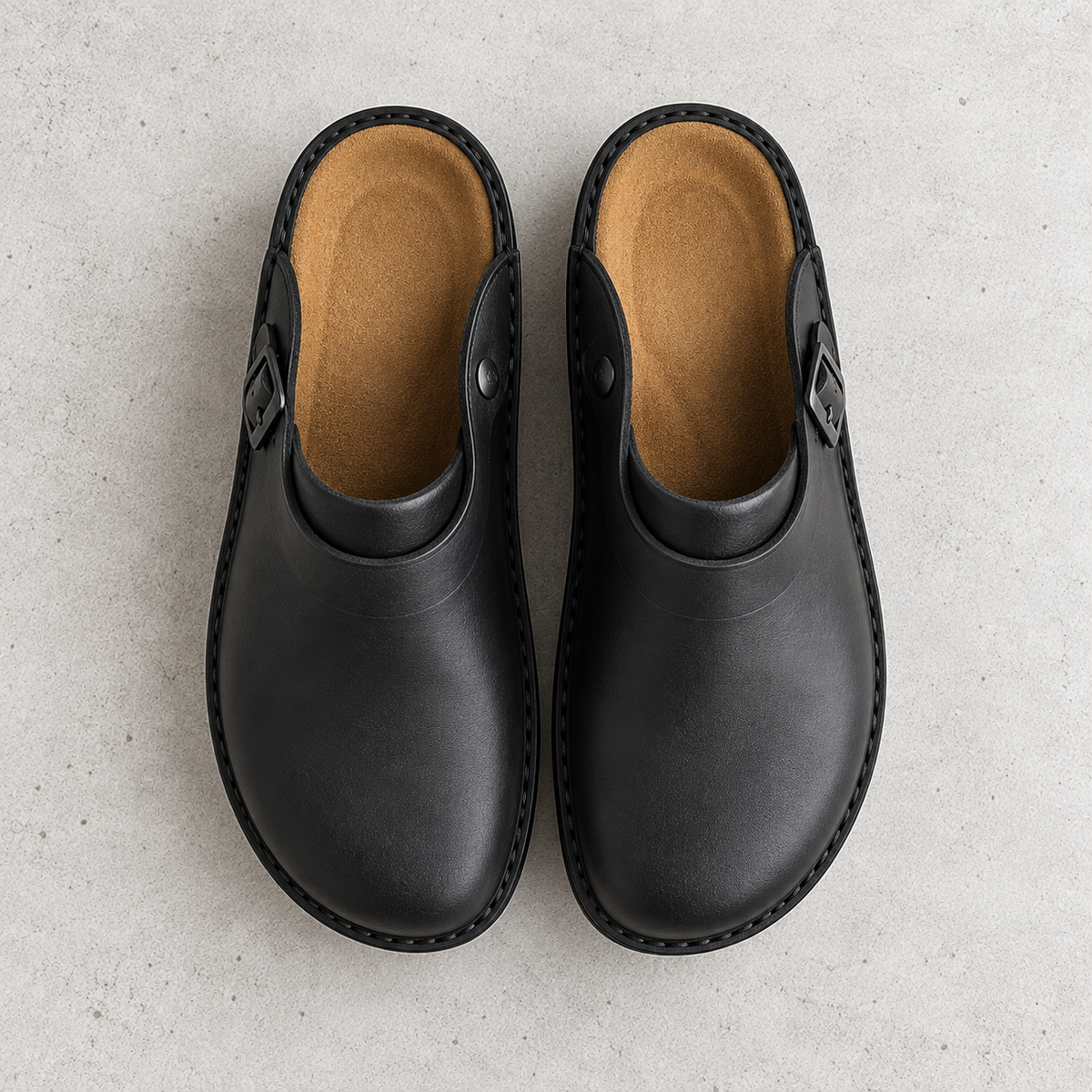 Perpignan Leather Buckle Clogs