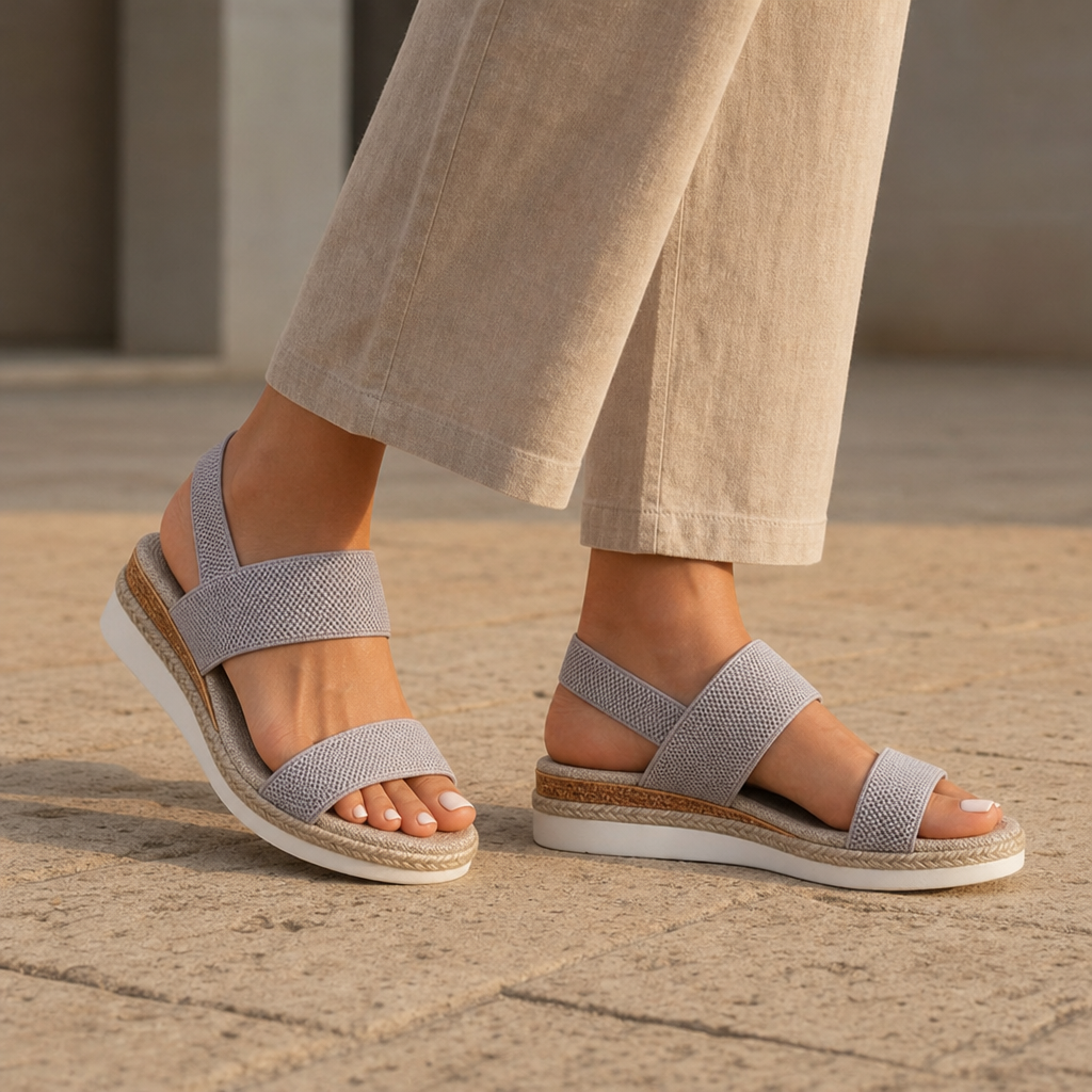 Aix Orthopedic Wedge Sandals in Gray