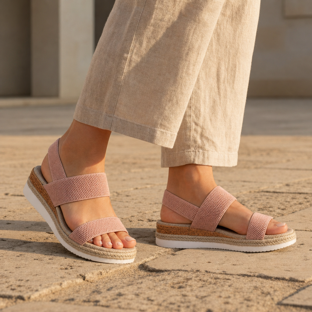 Aix Orthopedic Wedge Sandals in Pink