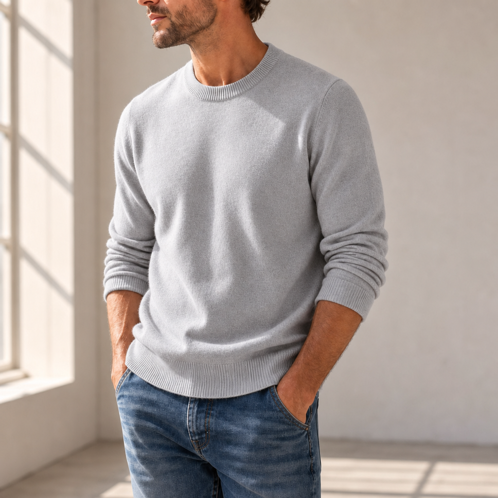Cascais Cashmere Blend Sweater in Gray