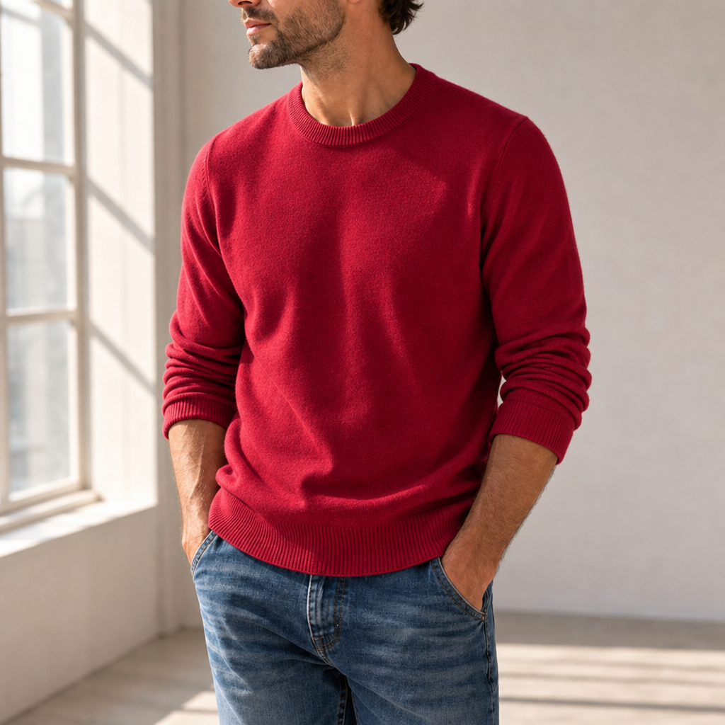 Cascais Cashmere Blend Sweater in Red