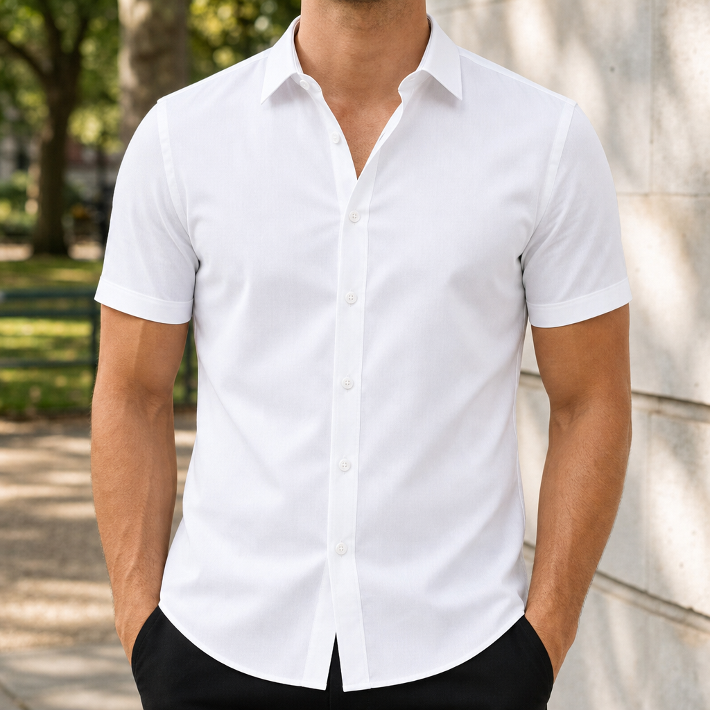 Gordes Slim Fit Button Shirt in White