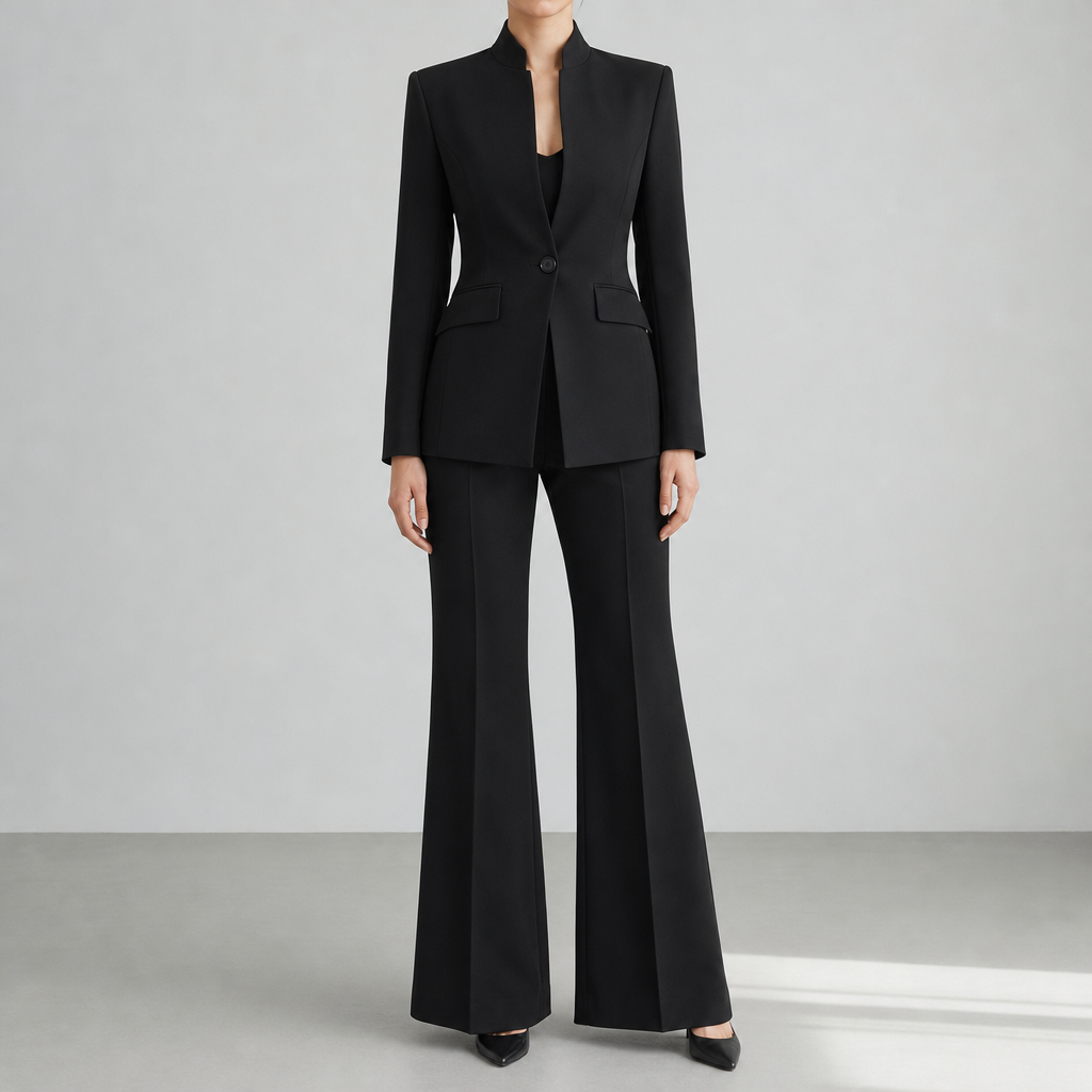 Leros Tailored Two-Piece Suit Set in Black