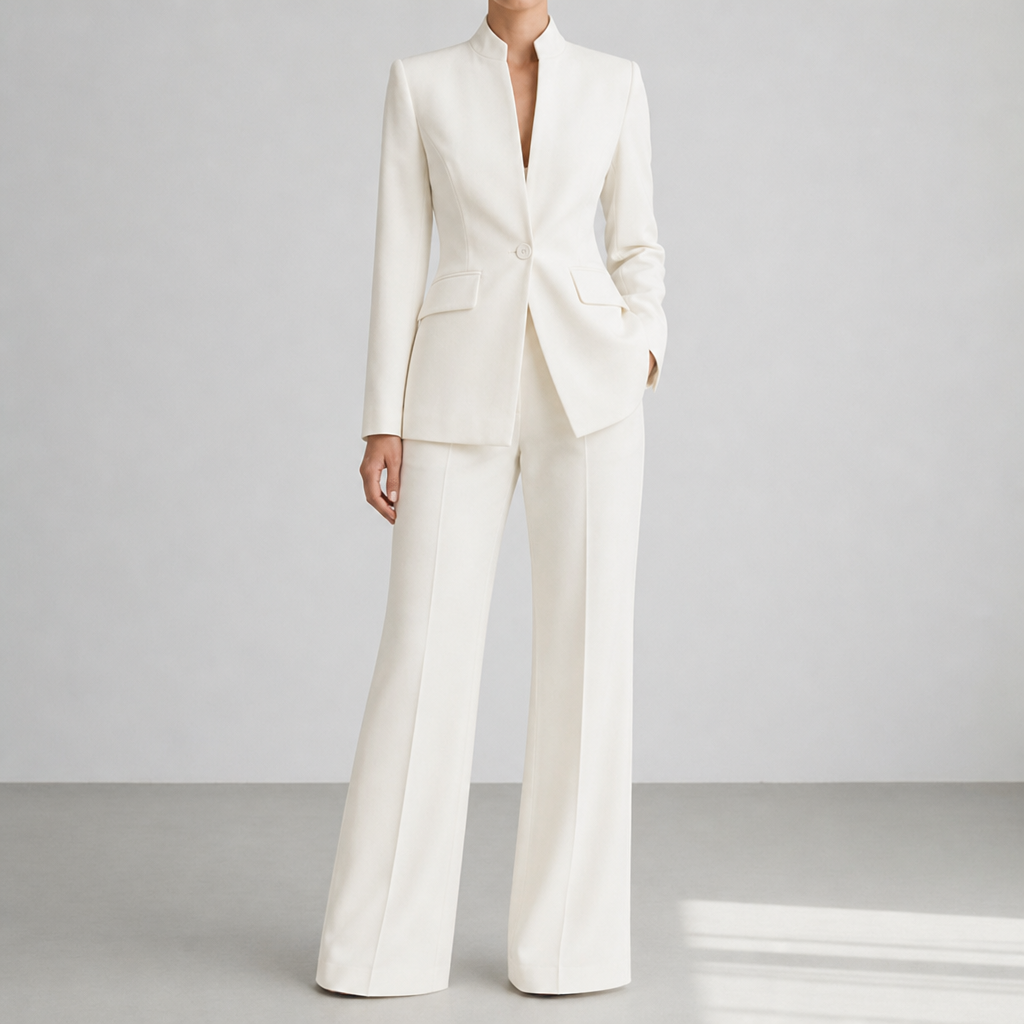 Leros Tailored Two-Piece Suit Set in White