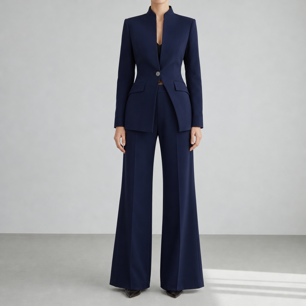 Leros Tailored Two-Piece Suit Set in Navy
