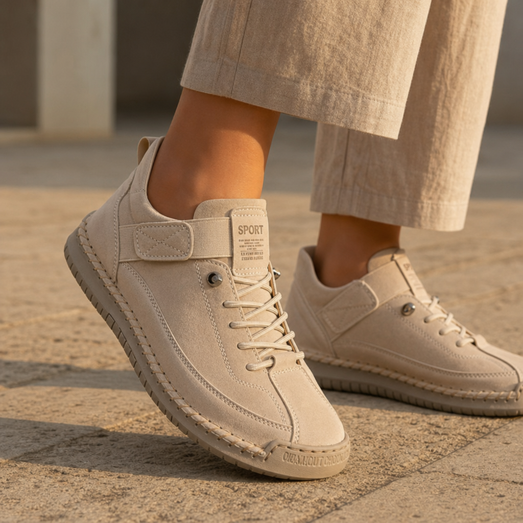 Limassol Orthopedic Suede Sneakers in Beige