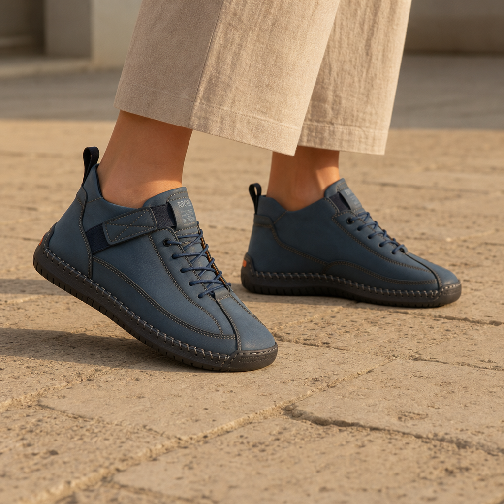 Limassol Orthopedic Suede Sneakers in Dark Blue