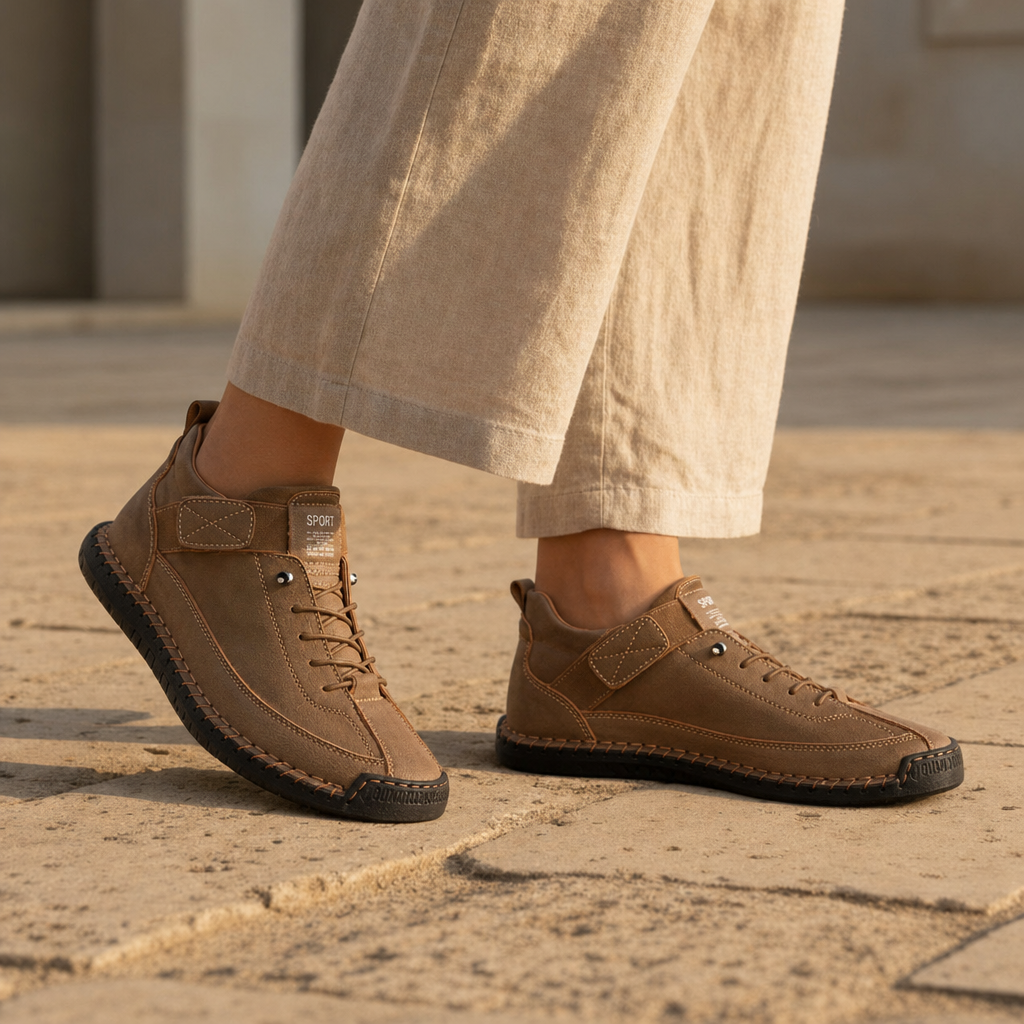 Limassol Orthopedic Suede Sneakers in Brown