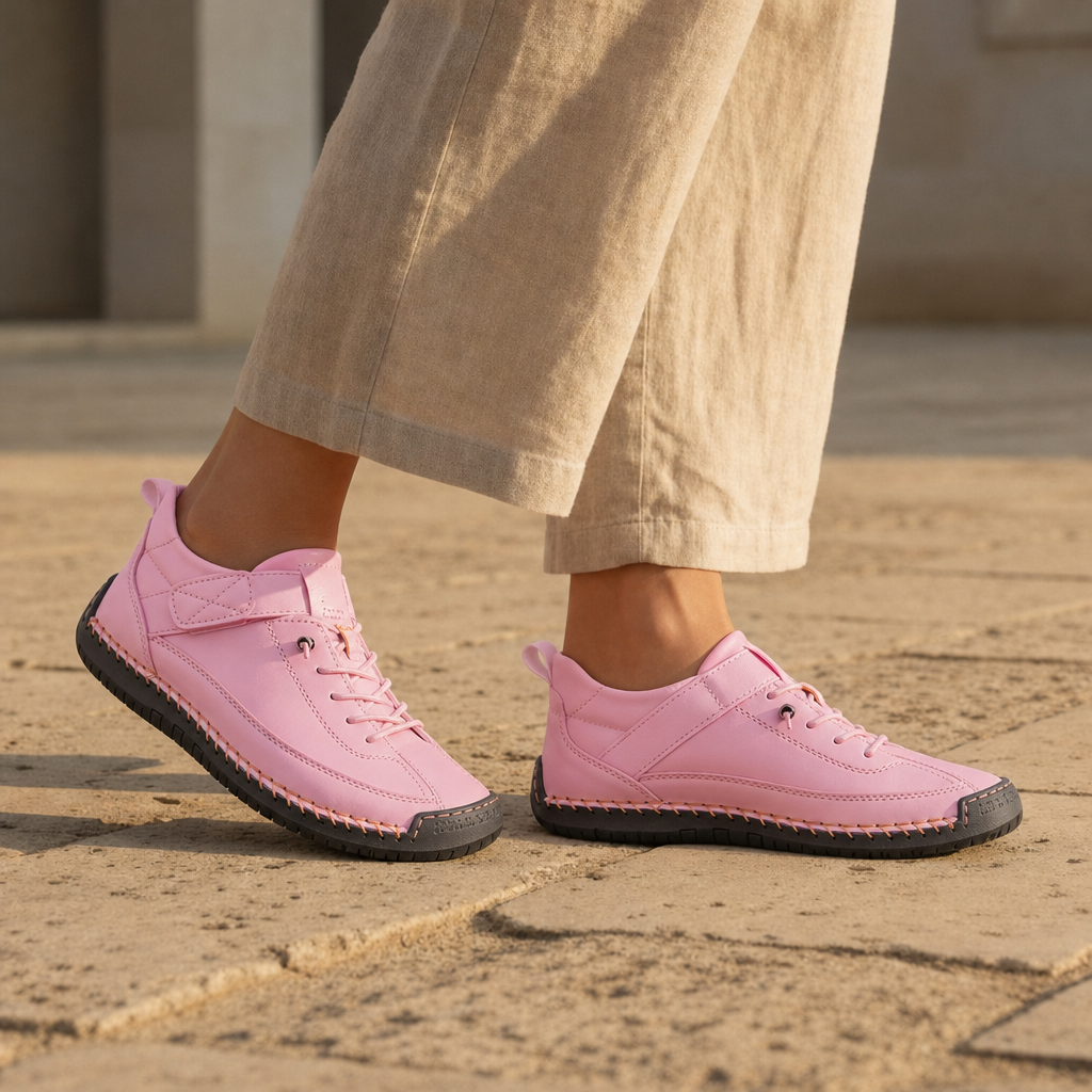 Limassol Orthopedic Suede Sneakers in Pink