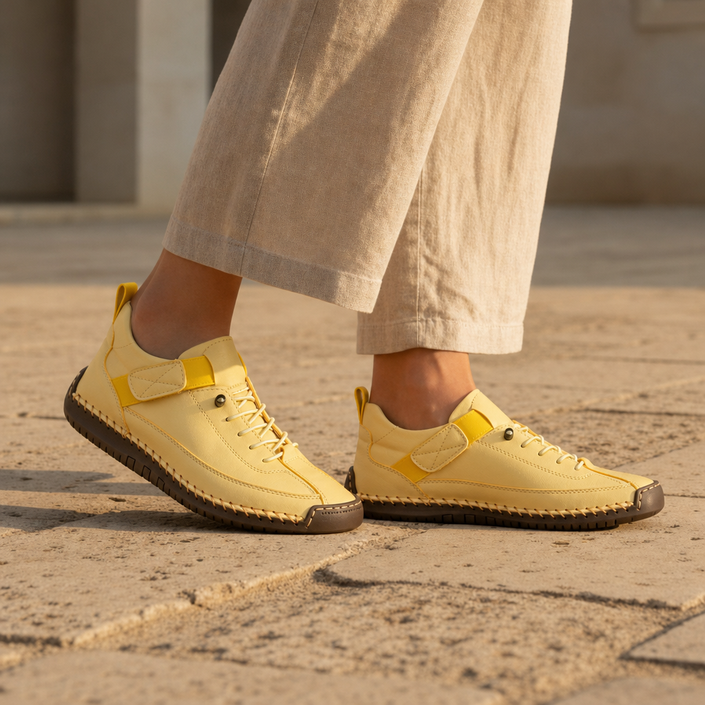 Limassol Orthopedic Suede Sneakers in Yellow