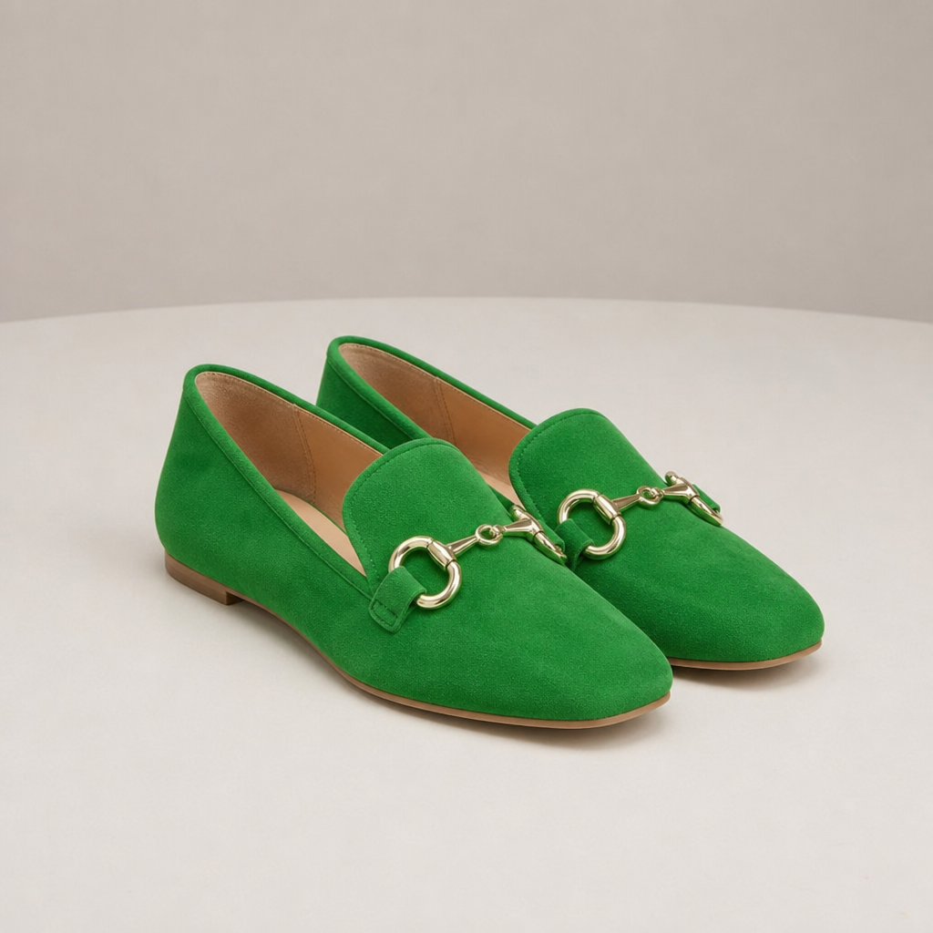 Monreale Orthopedic Suede Horsebit Loafers in Green