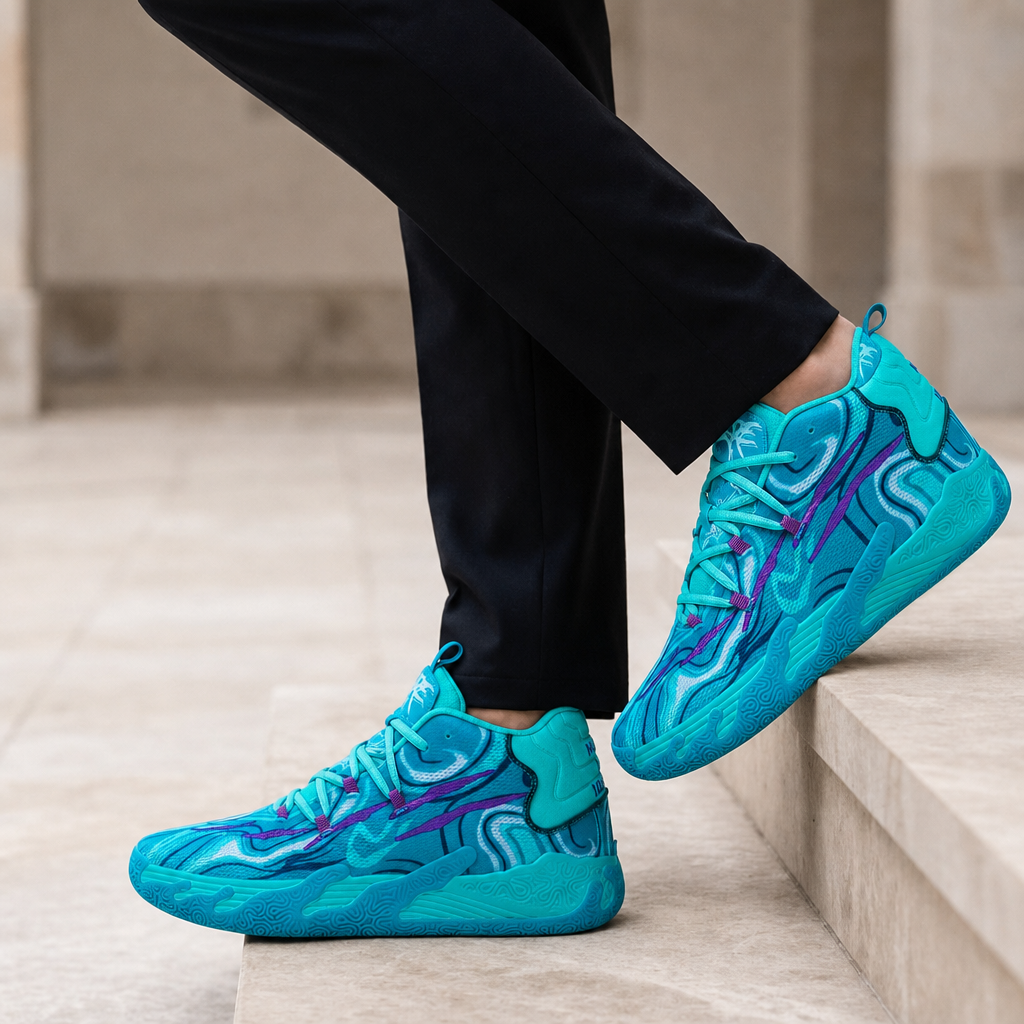 Montalcino High-Top Basketball Sneakers in Blue