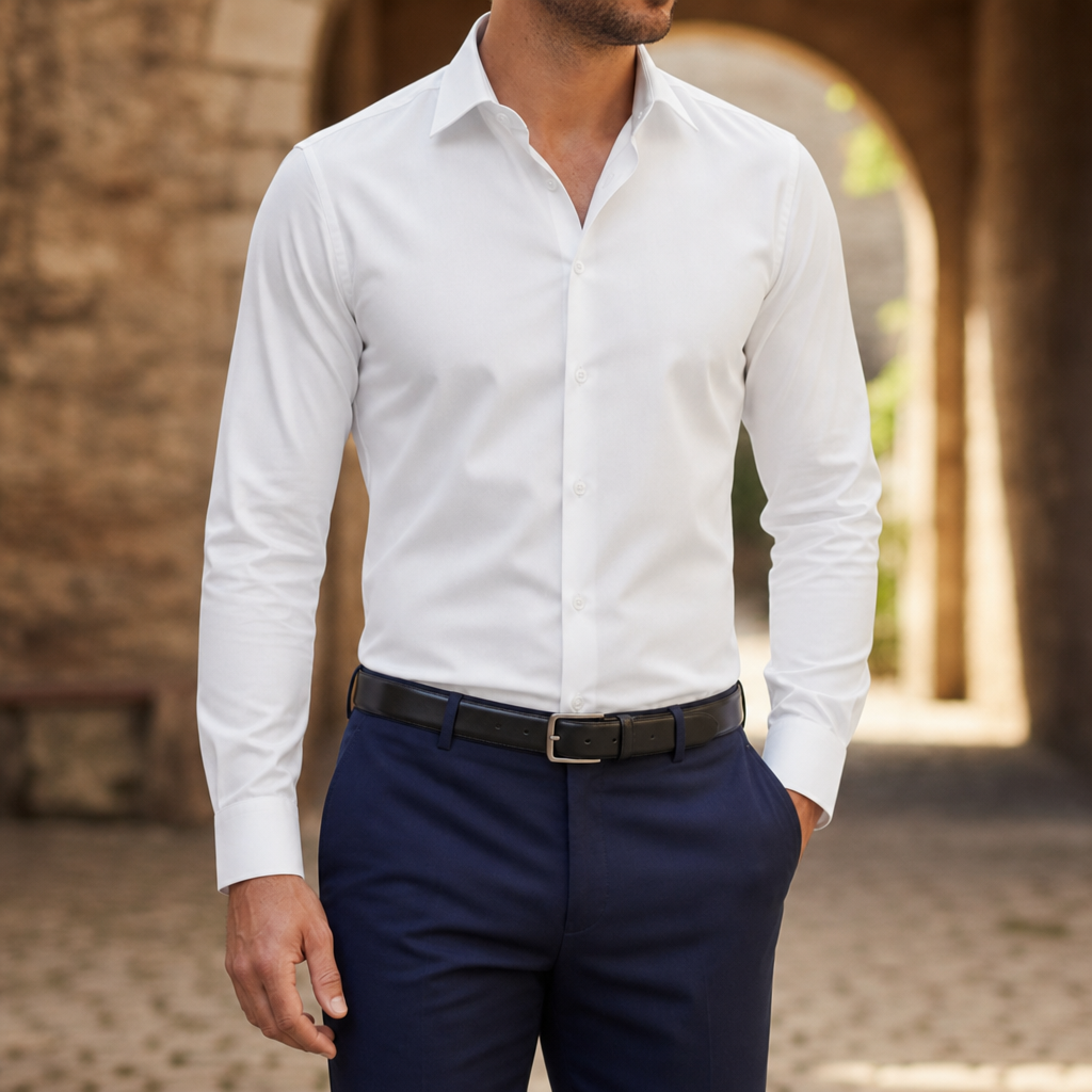 Otranto Slim Fit Dress Shirt in White