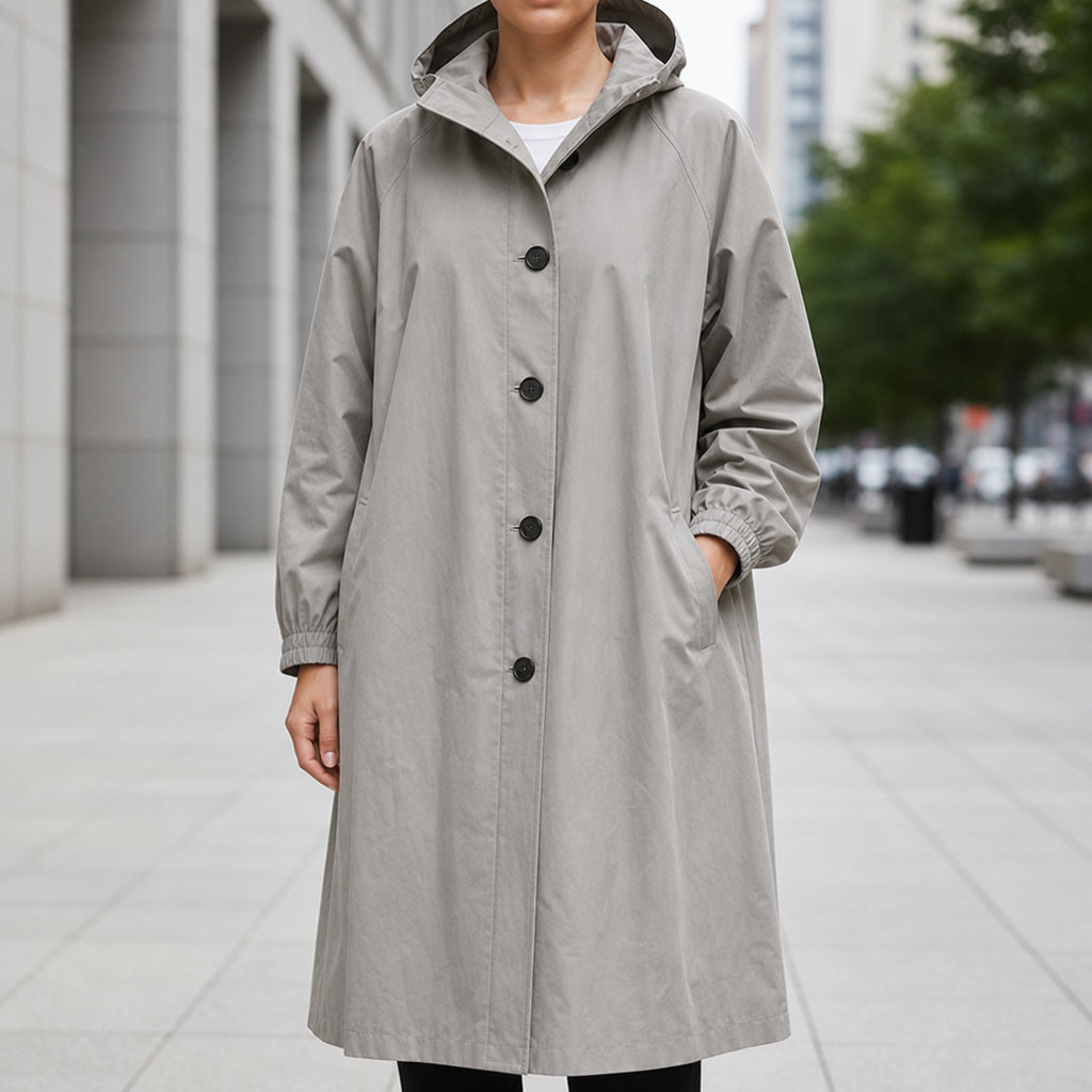 Pollensa Water Repellent Trench Coat in Gray