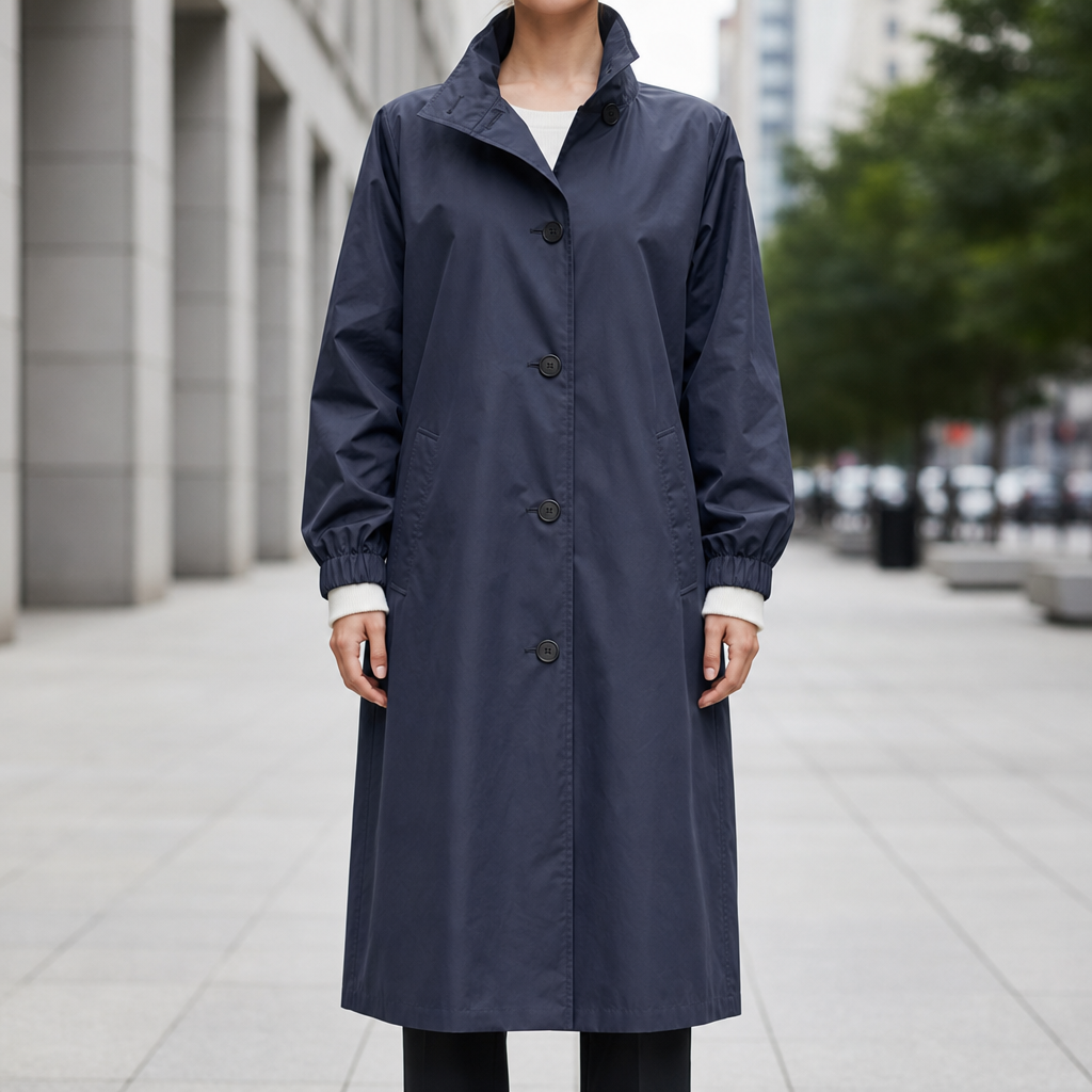 Pollensa Water Repellent Trench Coat in Marine Blue