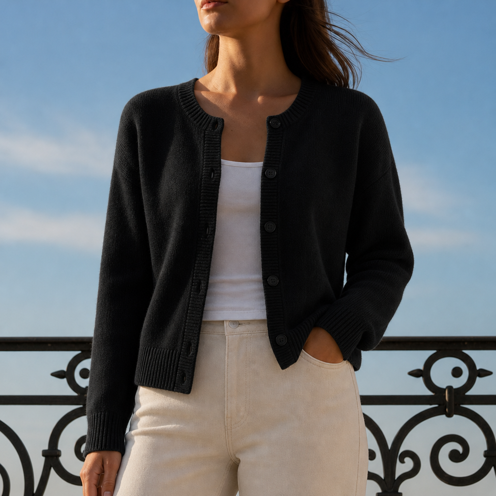 Portovenere Soft Knit Cardigan in Black