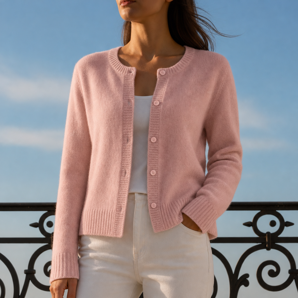 Portovenere Soft Knit Cardigan in Pink