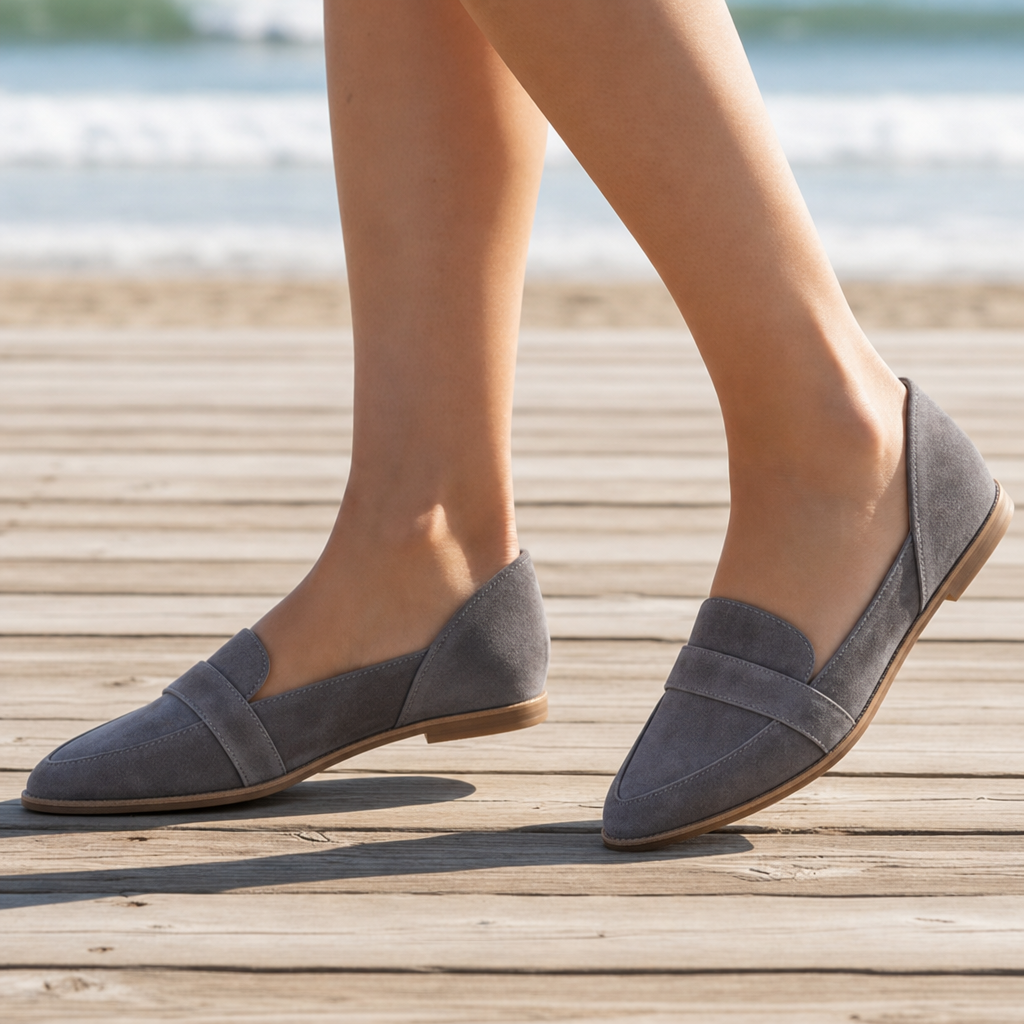 Rabat Orthopedic Soft Suede Loafers in Gray