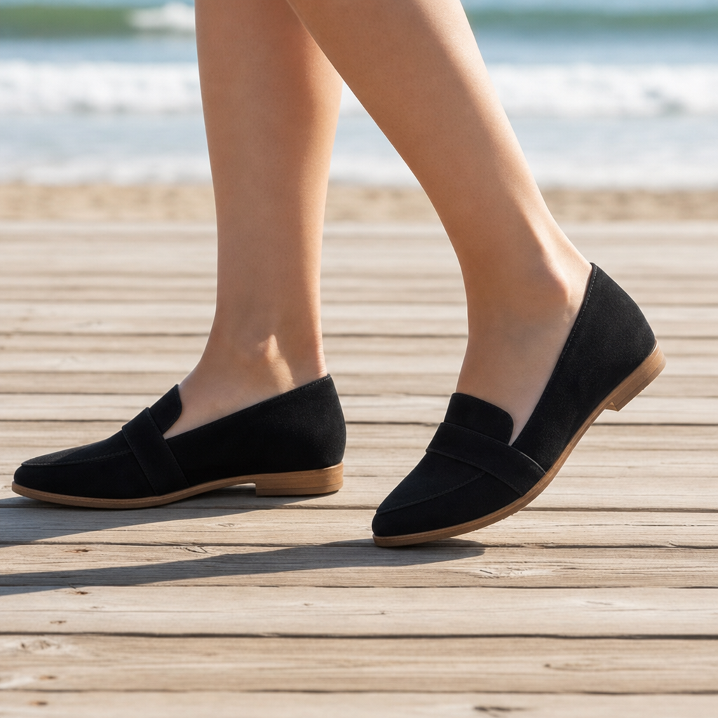 Rabat Orthopedic Soft Suede Loafers in Black