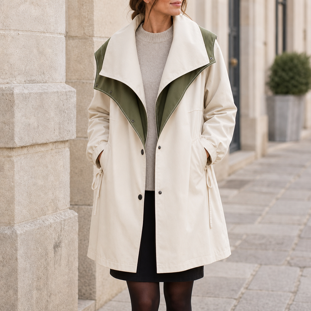 Thassos Double Layer Windbreaker in Beige