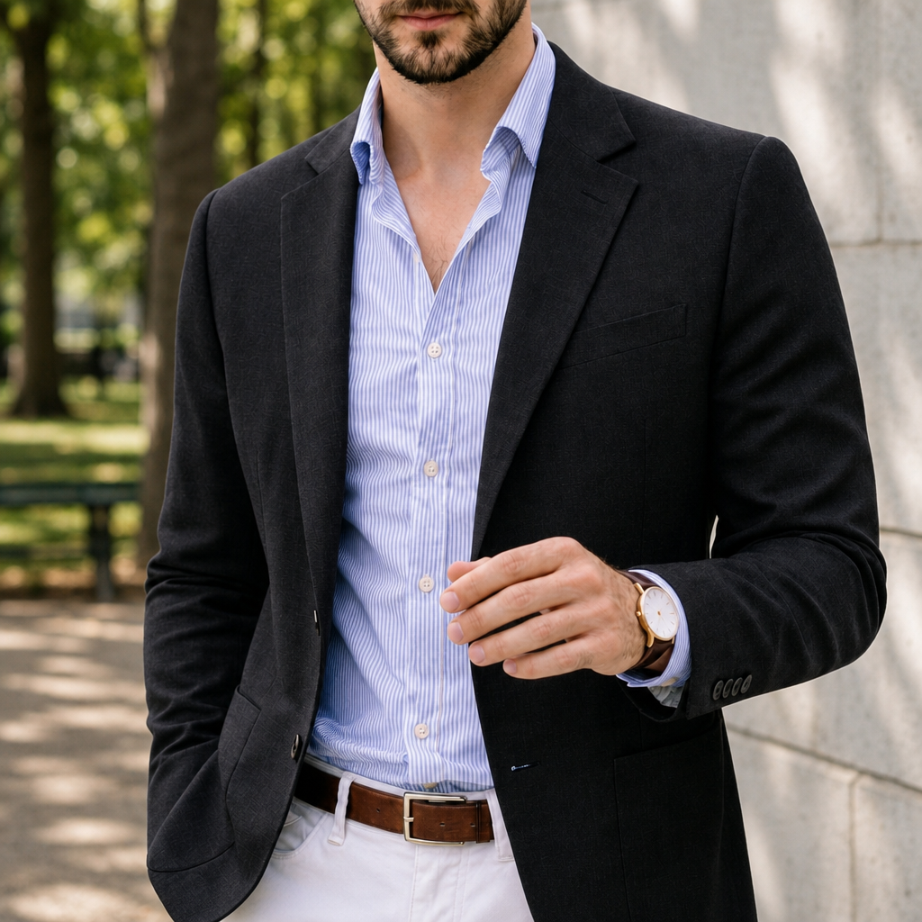 Trento Knit Tailored Blazer in Black